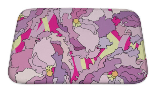 Bath Mat, Flowers Floral With Flowers Flourish Repeating Pattern