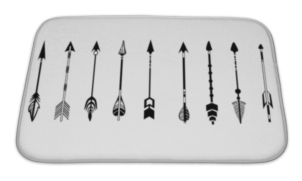 Bath Mat, A Set Of Cute Hipster Arrows Hand Drawn Doodles