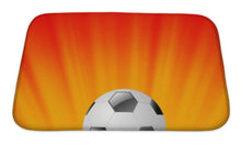Load image into Gallery viewer, Bath Mat, Sport Football Icon On Orange Wave