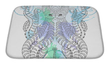 Load image into Gallery viewer, Bath Mat, Tattoo Octopus Zentangle Stylized Hand Drawn Tribal Octopus In Watercolor Frame