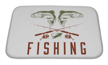 Load image into Gallery viewer, Bath Mat, Vintage Fishing Design Template
