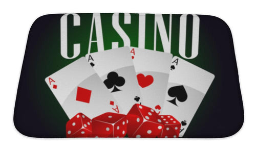 Bath Mat, Casino Dice And Poker Cards