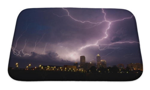 Bath Mat, Severe Thunderstorm Over City Of Indianapolis Indiana