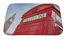 Load image into Gallery viewer, Bath Mat, London Telephone Booth Front Big Ben Houses Parliament England