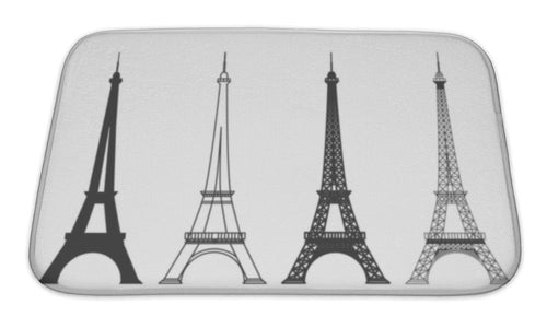 Bath Mat, Eiffel Tower In Paris Silhouette