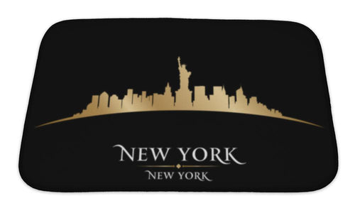 Bath Mat, New York City Skyline Silhouette Black