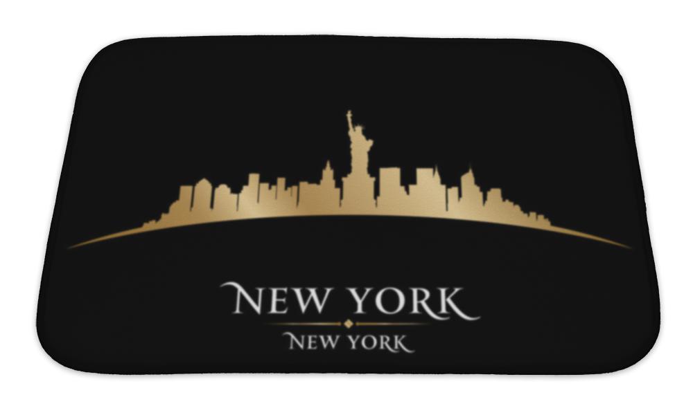 Bath Mat, New York City Skyline Silhouette Black