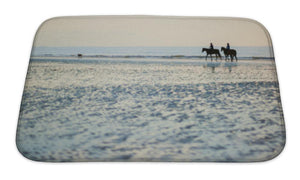 Bath Mat, Couple On A Pair Of Horses In Deauville France
