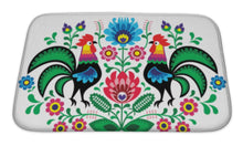 Load image into Gallery viewer, Bath Mat, Polish Floral Embroidery With Cocks Traditional Folk Pattern