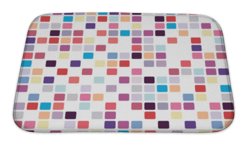 Bath Mat, Retro Mosaic On White