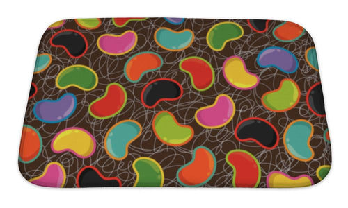 Bath Mat, Retro Pop Colorful Jellybeans