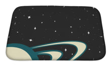 Load image into Gallery viewer, Bath Mat, Space Planet Saturn On A Starry Template