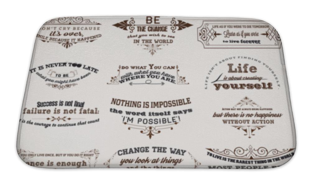Bath Mat, Set Of Quotes Posters Design Motivational Quotes For In