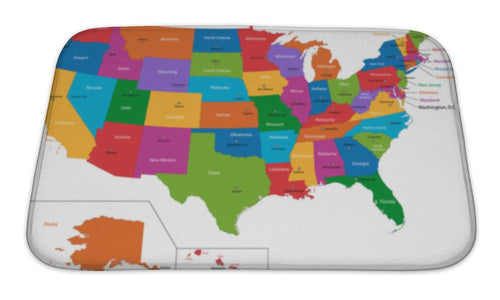 Bath Mat, Colorful USA Map