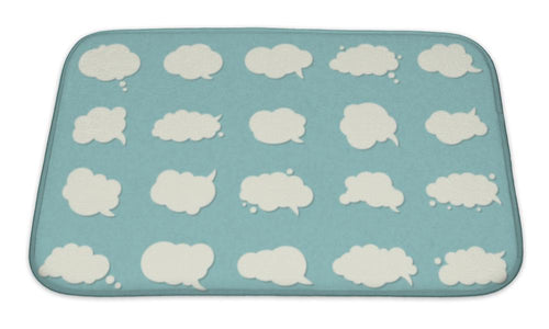 Bath Mat, Set Speech Bubbles Pop Art Style Think Cloud Comic Book