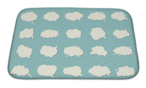 Bath Mat, Set Speech Bubbles Pop Art Style Think Cloud Comic Book
