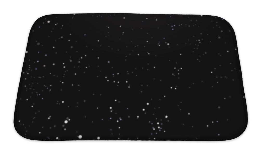Bath Mat, Night Sky Black With Stars