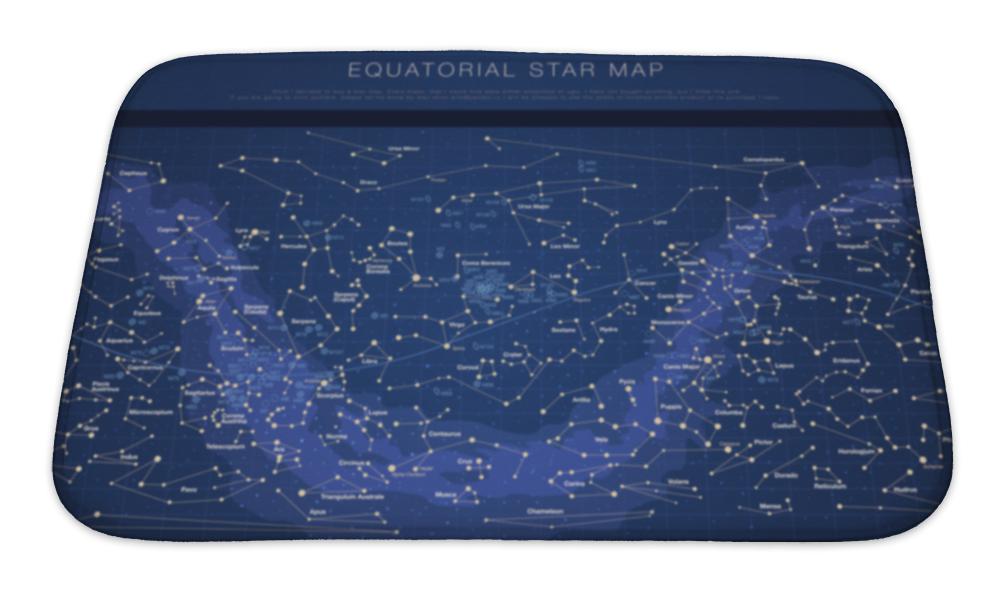 Bath Mat, Nebulhigh Detailed Star Map Names Stars Contellations Messier