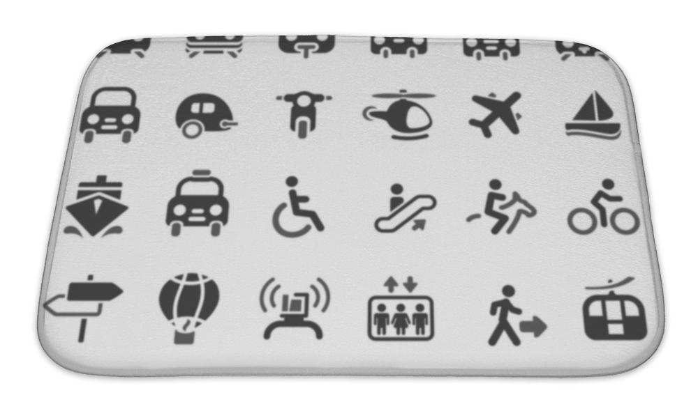 Bath Mat, Transportation Icons