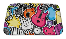 Load image into Gallery viewer, Bath Mat, Music Party Kawaii Pattern Musical Instruments Symbols And Objects In Cartoon