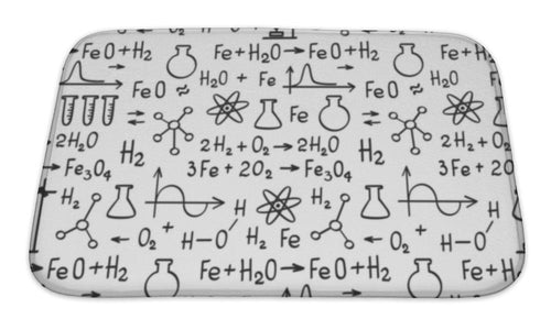 Bath Mat, Hand Draw Chemistry Pattern