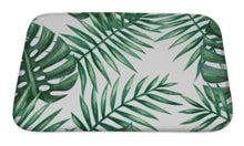 Load image into Gallery viewer, Bath Mat, Watercolor Tropical Palm Leaves Pattern Illustration