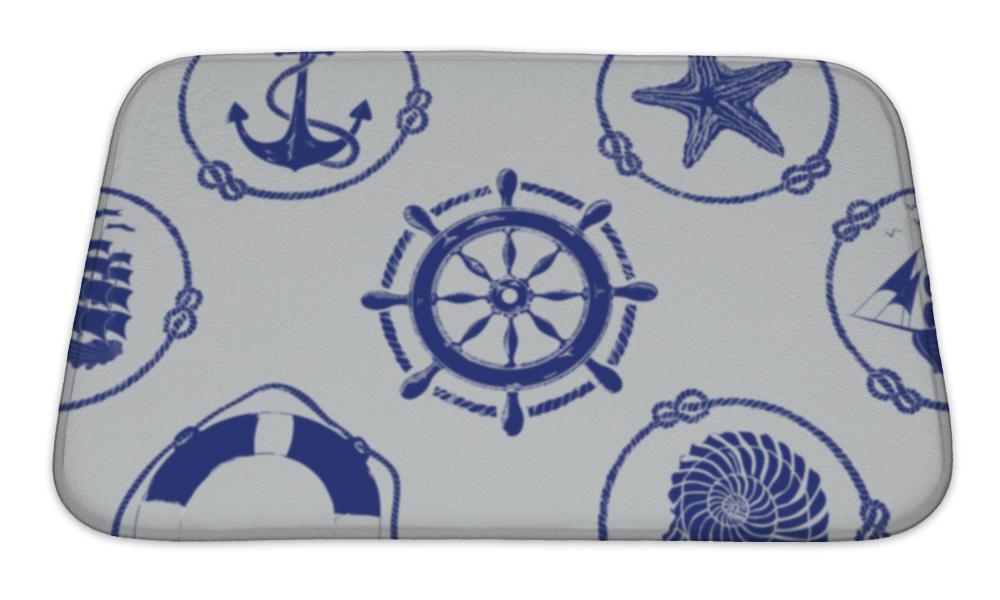 Bath Mat, Nautical Pattern