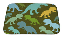 Load image into Gallery viewer, Bath Mat, Dinosaur Pattern Dino Tyrannosaurus Rex Ornament Prehistoric Reptile Pattern An