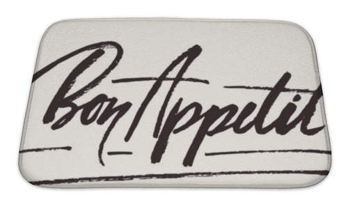 Bath Mat, Bon Appetit Calligraphic Text