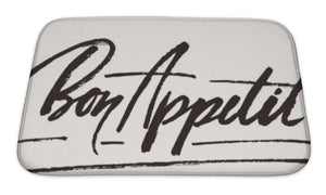 Bath Mat, Bon Appetit Calligraphic Text