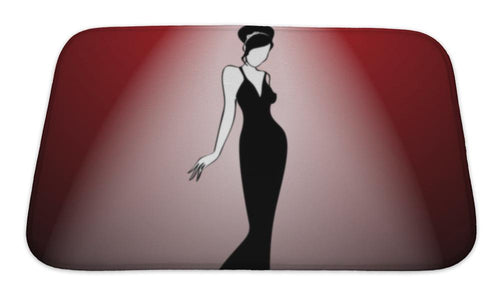 Bath Mat, Abstract Retro Girl On Scene