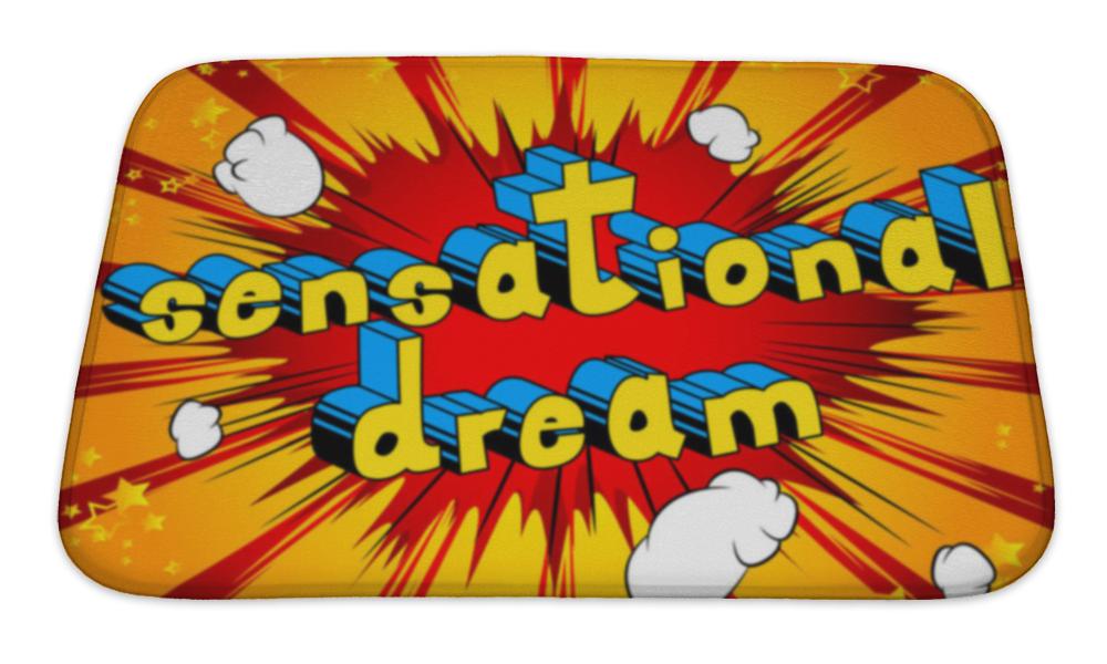 Bath Mat, Sensational Dream Comic Book Style Word