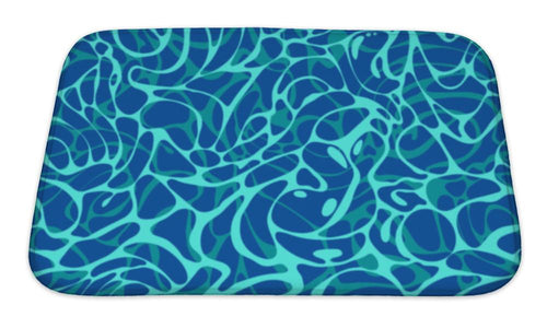 Bath Mat, Pattern Of Blue Swimming Pool Water
