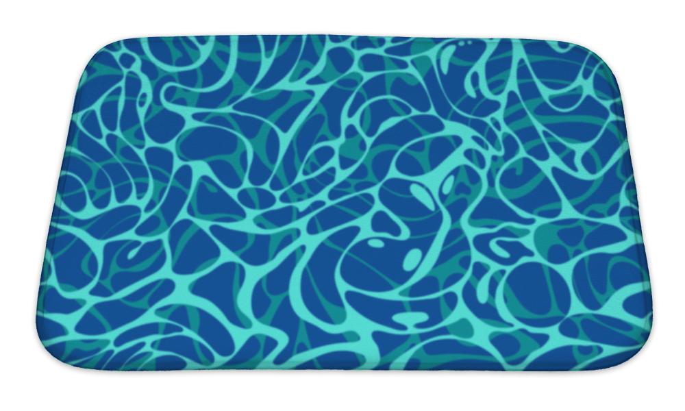 Bath Mat, Pattern Of Blue Swimming Pool Water