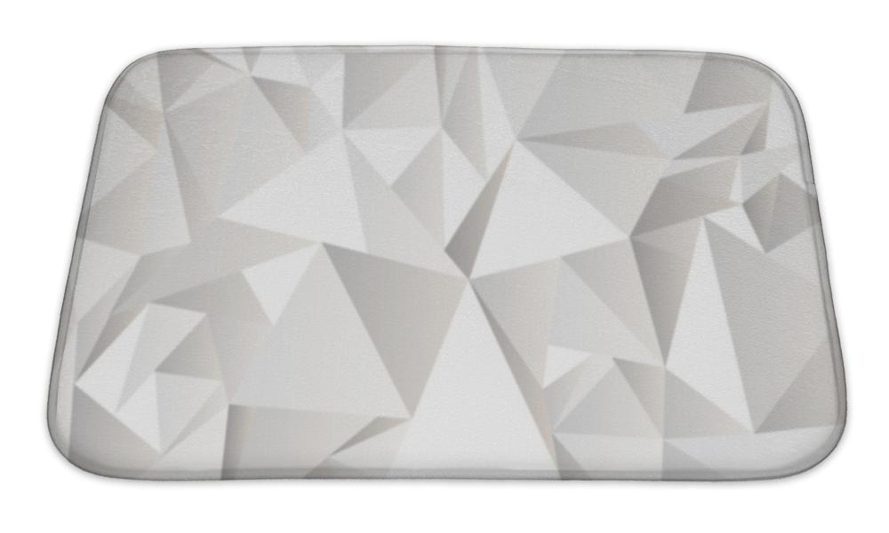 Bath Mat, White Crumpled Abstract