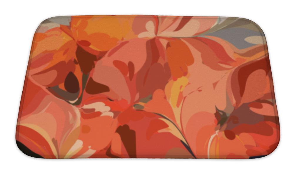 Bath Mat, Multicolored Watercolor Painting