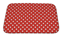 Load image into Gallery viewer, Bath Mat, Retro Pattern With Small White Polka Dots On Red