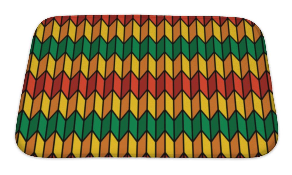Bath Mat, Pattern In Rasta Colors
