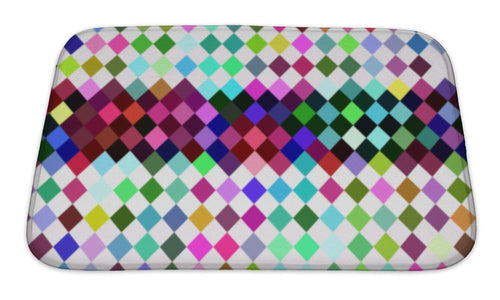 Bath Mat, Harlequin Checkered Pattern