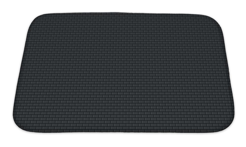 Bath Mat, Subtle Pattern Brick Wall Dark Gray Contemporary Swatch Simple Modern Style