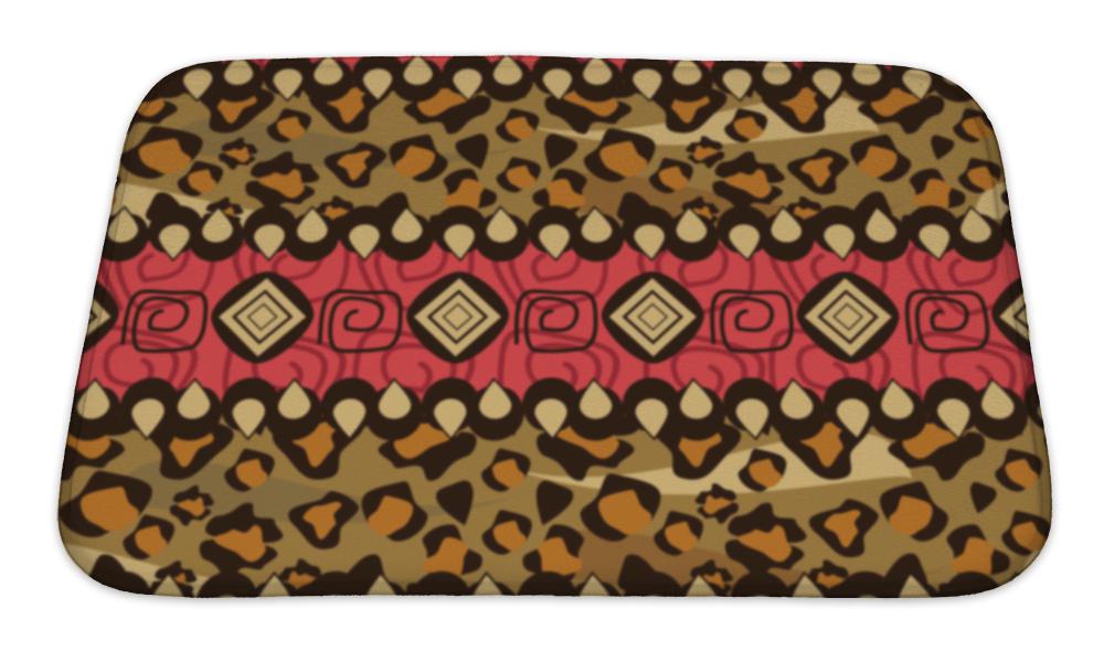 Bath Mat, African Style With Cheetah Skin Pattern