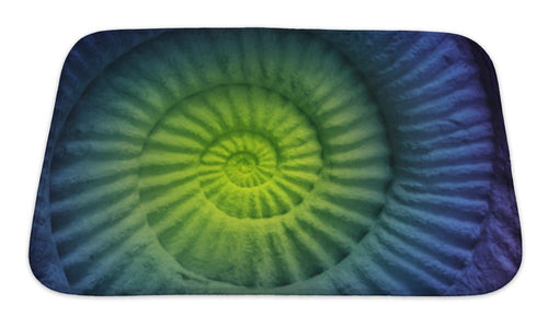 Bath Mat, Abstract Colors Of Ammonite Prehistoric Fossil