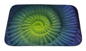 Bath Mat, Abstract Colors Of Ammonite Prehistoric Fossil