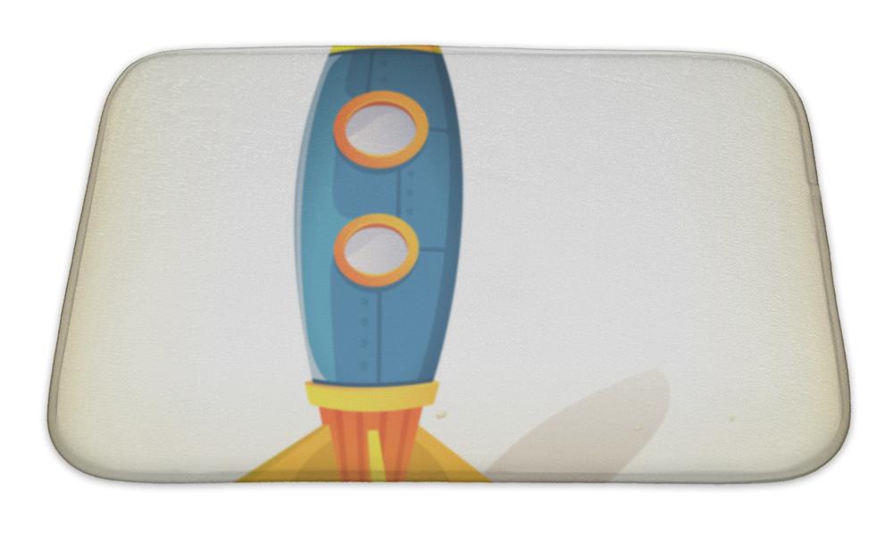 Bath Mat, Retro Spaceship Landing