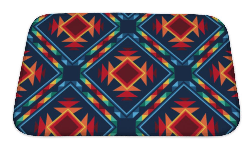 Bath Mat, Tribal Abstract Pattern Aztec Geometric