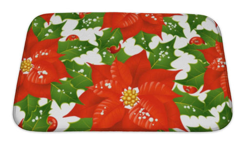 Bath Mat, Christmas Flowers