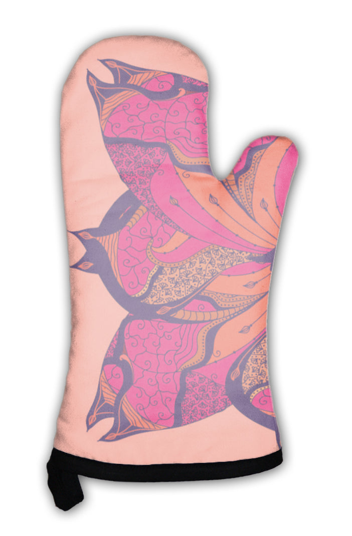 Oven Mitt, Ornamental Round Lace Pattern