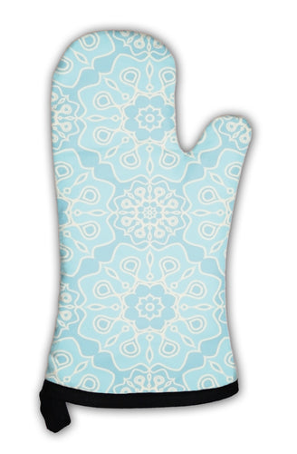 Oven Mitt, Turquoise Pattern