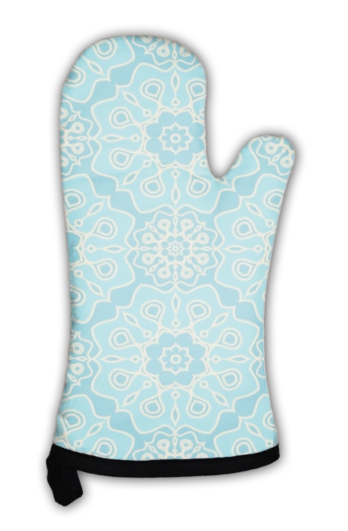 Oven Mitt, Turquoise Pattern