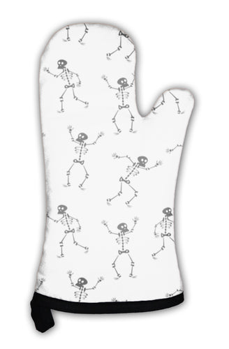 Oven Mitt, Skeletons Pattern